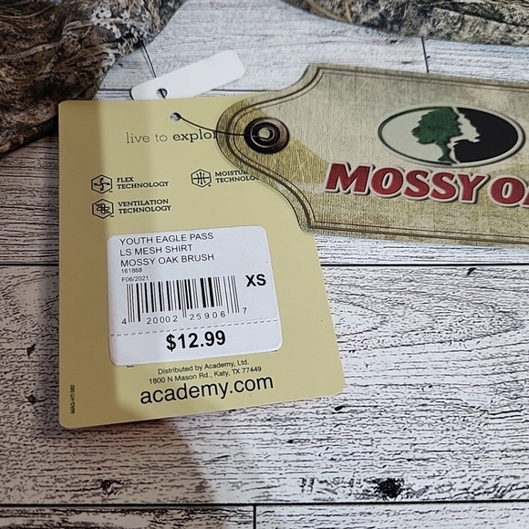 Magellan Mossy Oak Youth XS Long Sleeve Mesh Wicking Hunting Brush NWT Camo - Picture 7 of 8